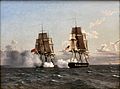 Kamp mellem den engelske fregat Shannon og den amerikanske fregat Chesapeak, C.W. Eckersberg (1836)