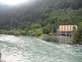 Möll Valley Power Station. The water now empties into the Drau before the actual mouth of the Möll (left).