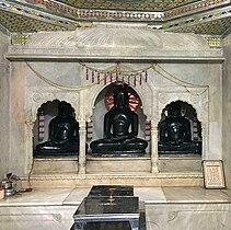 Chandella period idols of Lord Adinath belonging to 1145 AD in the underground chamber at Paporaji