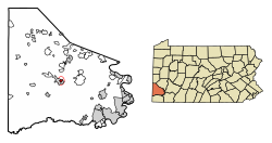 Location of East Washington in Washington County, Pennsylvania.