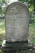 Tombstone of William Morgan, who died in the Avondale Mine Disaster of 1869.