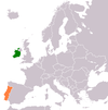Location map for Ireland and Portugal.