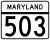Maryland Route 503 marker