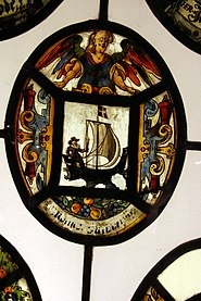 Glass painting from the church, now in the Bergen Museum