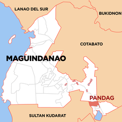 Map of Maguindanao del Sur with Pandag highlighted