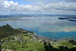 View of Whangārei Harbour from Mount Manaia, looking west over Mcleod Bay