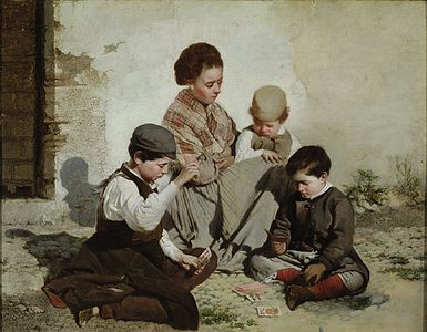 Children Playing Cards