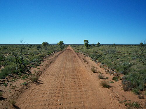 The Gunbarrel Highway, as straight as a gun barrel