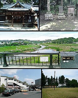 top: Suitengū Shrine, site of Taki-no-Jo middle: Yanase River bottom: Kiyose Station, Owada Transmitter
