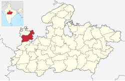 Location of Mandsaur district in Madhya Pradesh