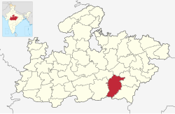 Location of Seoni district in Madhya Pradesh