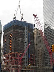Construction as of September 28, 2010, as steel reached the 42nd floor.