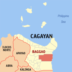 Map of Cagayan with Baggao highlighted