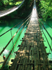 A simple suspension bridge in Bohol, Philippines.