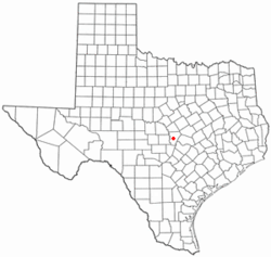 Location of Sage within Burnet County, Texas.