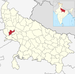 Location of Hathras district in Uttar Pradesh