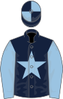 Dark blue, light blue star and sleeves, quartered cap