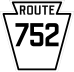 Pennsylvania Route 752 marker