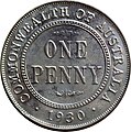 silver Australian 1930 penny