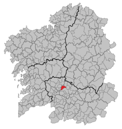 Situation of Amoeiro within Galicia