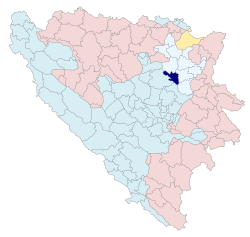 Location of Banovići within Bosnia and Herzegovina.