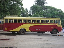 Red-and-yellow bus