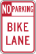 No parking bike lane