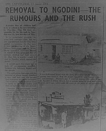 June 1968 news article on the forced removals to Ngodini, Lowvelder Newspaper