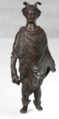 Bronze statuette of the god Mercury, dressed in a toga and a winged hat, found in Uster.