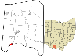 Location in Manchester Township, Adams County and the state of Ohio.