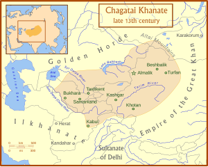 The Chagatai Khanate and its neighbors in the late 13th century