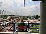 The tracks as seen from the station, heading towards Pandan Jaya LRT station.