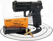 The cancelled SIG Sauer PPNL variant developed for the Dutch Police with RUAG Action 4 NP ammunition