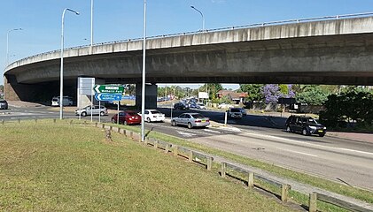 Cumberland Highway overpasses a street in Sydney