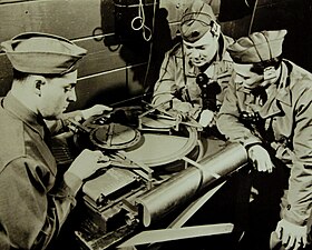 A deflection board being used by Coast Artillery officers in late 1941 or early 1942