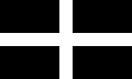 Image 21Flag of St Piran, used as a flag of Cornwall (from Culture of Cornwall)