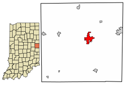 Location of Winchester in Randolph County, Indiana.