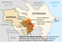 A map overview of Nagorno-Karabakh