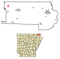 Location of Success in Clay County, Arkansas.