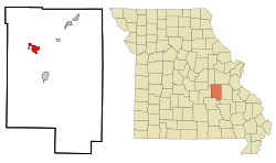 Location of Cuba, Missouri