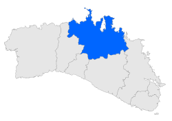 Location of Es Mercadal in Menorca