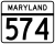 Maryland Route 574 marker