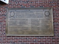 Dedication plaque outside Memorial Stadium