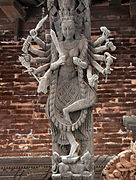 Wood carved roof decoration