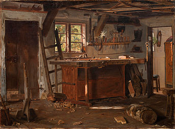 A carpenter's workshop, 1855