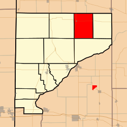 Location of Adams Township in Warren County
