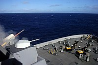A Rolling Airframe Missile fired from USS Green Bay