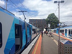 X'Trapolis train at Glen Waverley railway station, Melbourne.
