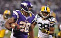 Tramon Williams chases Adrian Peterson of Minnesota