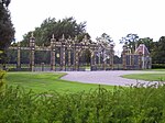 Golden Gates and overthrow, screens and pair of wing lodges at Eaton Hall
